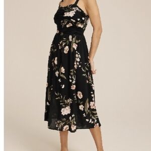 NWT Maurices Bare Ruched Square Neck Midi Dress